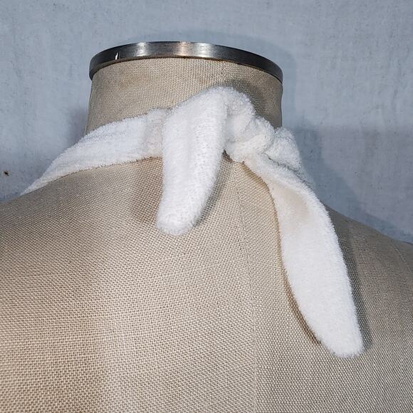 RALPH LAUREN sz L White Terry Cloth Halter Cover Up Dress Gold Pony - Picture 6 of 12